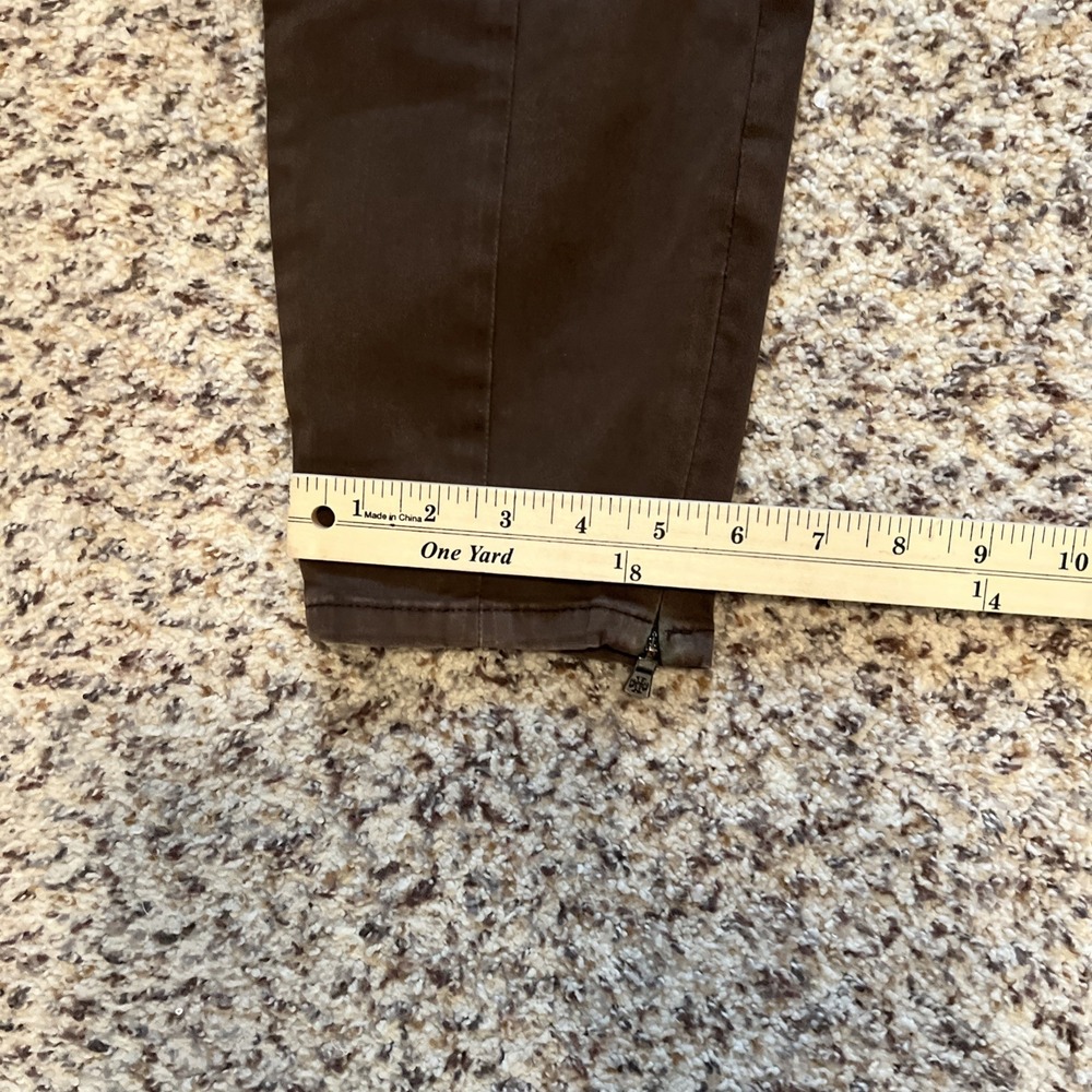Tory Burch Brown Legging Pants front seam Slim Zip Down Leg  SZ 29 Great Condit - Picture 11 of 12
